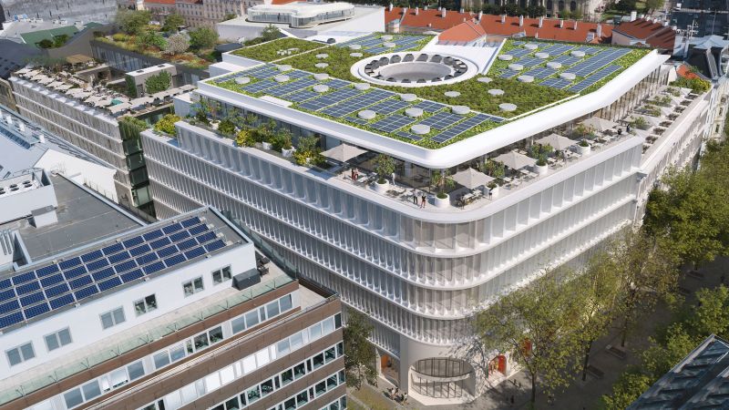 Baustart für HABAU zum Projekt Mariahilferstraße 10-18, Visualisierung Vogelperspektive ©K18